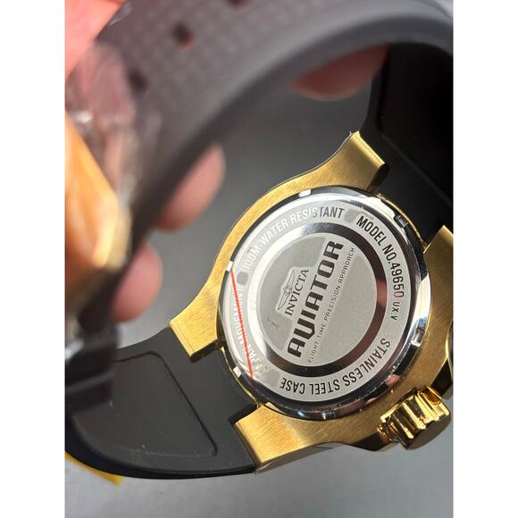 Invicta Aviator 49650 Mens Gold Tone Stainless Steel Blue Dial Watch NIBWT - Picture 11 of 17